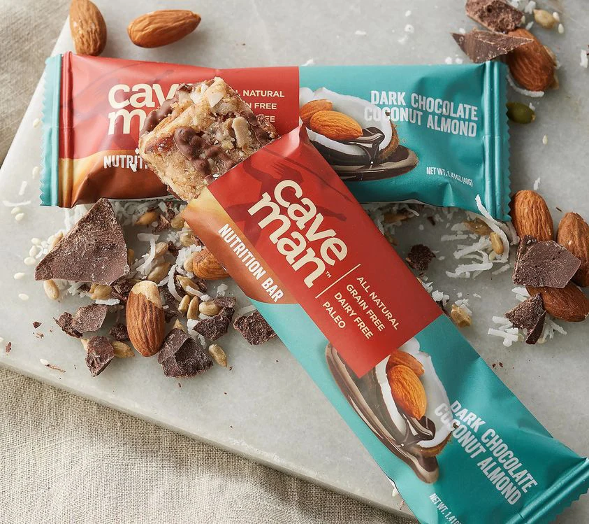 Dar chocolate coconut almond caveman protein bars