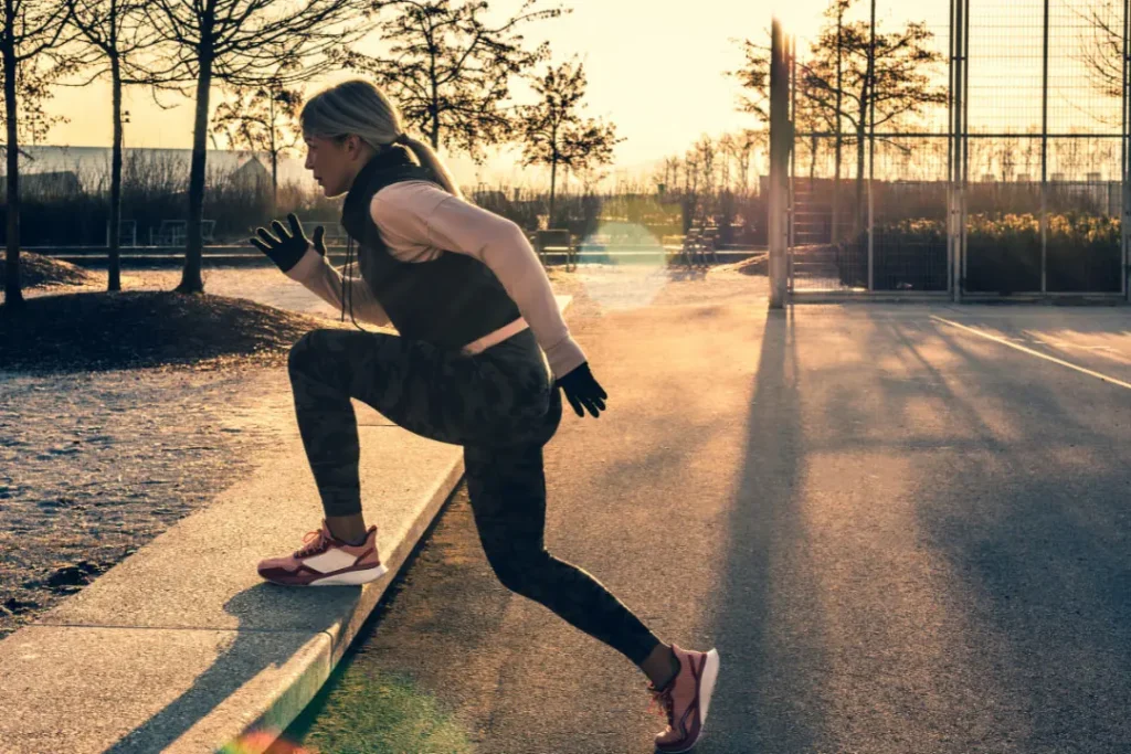 Lady doing exercise. 