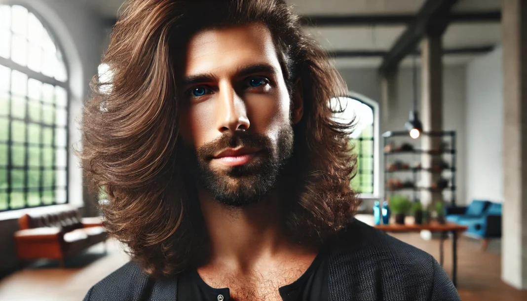 A close-up of a confident man with thick, healthy hair, emphasizing strength, volume, and natural shine.